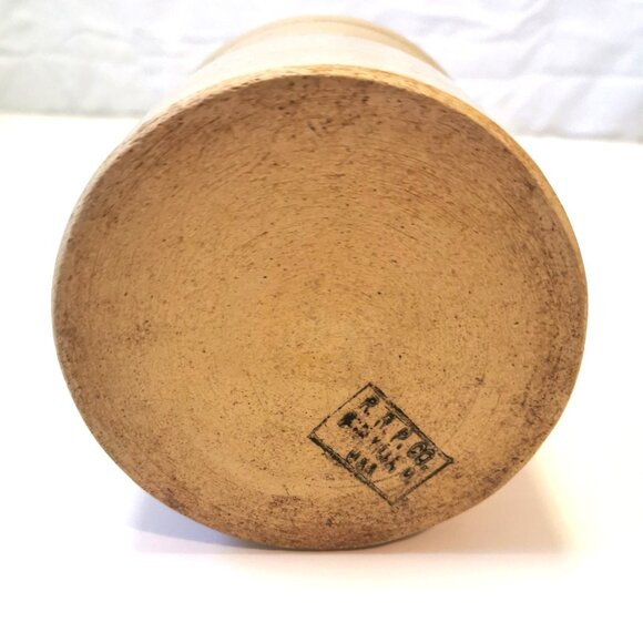 Antique RRP Co Roseville Ohio Stoneware Crock 5.5" - Early 1920s Pottery Jar - Picture 9 of 10